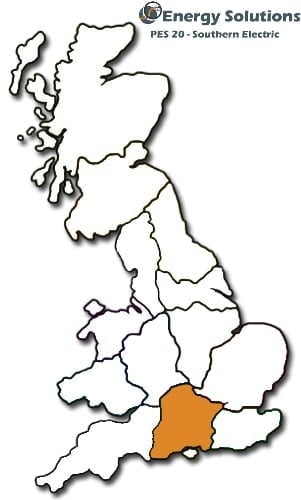 Pes Region Map PES / DNO / Distributor Area 20 - The Southern Electric Area | Energy ...